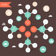 colorful round diagram metaball infographics N8