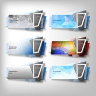 Big Infographic banners set origami styled vector N4