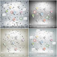 Infographic networks with pointer marks for business templates vector