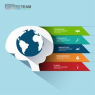 Flat design concepts for teamwork and brainstorming infographic