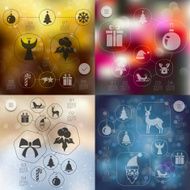 Christmas infographic with unfocused background N102