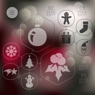Christmas infographic with unfocused background N103