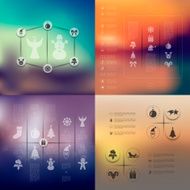 Christmas infographic with unfocused background N104