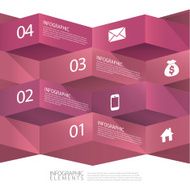 modern abstract 3d origami banner infographic