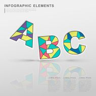 geometric colorful alphabets infographic elements