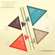 colorful modern triangle abstract flow chart infographic