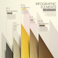 modern paper cut triangle infographic elements