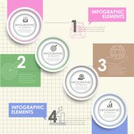 modern colorful circle paper sticker style infographic