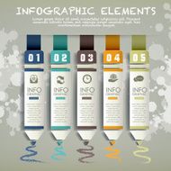 creative paper pencil bar chart infographic elements N4