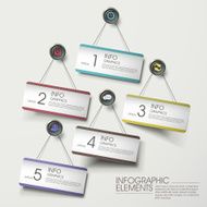 modern colorful hanging card infographic elements