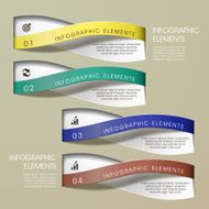 abstract curved waves tape infographic elements