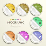 modern colorful circle paper sticker style infographic N2