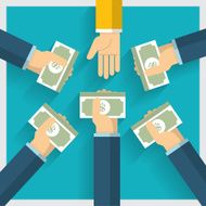 Hand Exchange Money and Idea N3