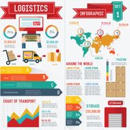 Logistic and transport info graphic design on white background