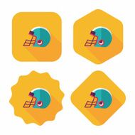 american football helmet flat icon with long shadow eps10 N23