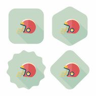 american football helmet flat icon with long shadow eps10 N24