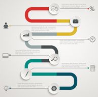 Road infographic timeline with icons