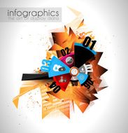 Infographic teamwork and brainstorming with Flat style N21