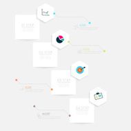 Abstract business info graphics template with icons N56