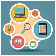 Collection of flat design icons computer and mobile devices N3