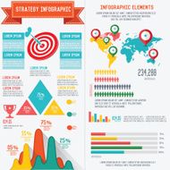 Strategy business info graphic on white background clean vector
