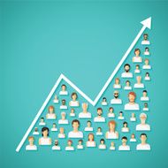 Vector social network population and demography growth concept