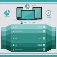 Responsive design info graphic clean vector