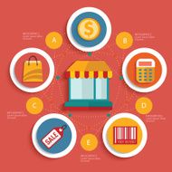 Online shop design clean vector