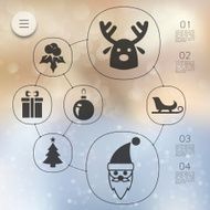 Christmas infographic with unfocused background N108