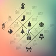 Christmas infographic with unfocused background N110