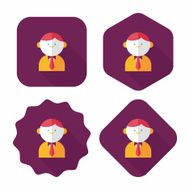 businessman flat icon with long shadow eps10 N10