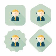 businessman flat icon with long shadow eps10 N11