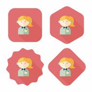 businesswoman flat icon with long shadow eps10 N23