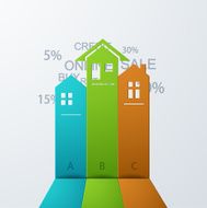 Vector modern real estate infographic background