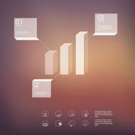 White infographic template with transparent elements and set of icons N3