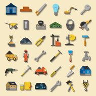 Set of house repair tools icons N3