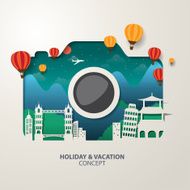 Vector camera Travel and Vacation concept elements