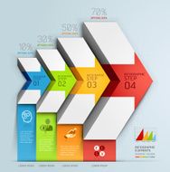 3d arrow staircase diagram business step options N4