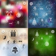 Christmas infographic with unfocused background N113