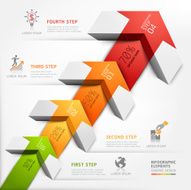 3d step up arrow staircase diagram business N3