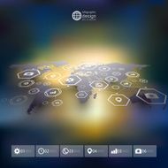 World map in perspective blurred infographic vector template for business N4