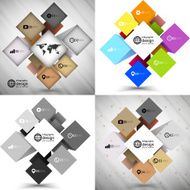 Set of infographic cube box for business concepts modern template