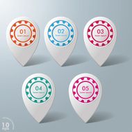 Five Colorful Infographic Markers Gears N2