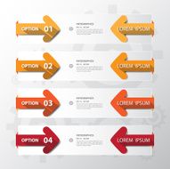 Design flat shadow arrow banners graphic or website Vector illu