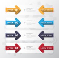 Design flat shadow step number banners graphic or website Vecto N9