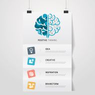 Vector Step for positive thinking with paper sheet