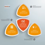 4 Round Triangles Orange Infographic