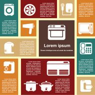 flat design interface icons set