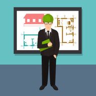 Civil professional mechanical science engineering concept flat