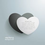 Double Heart White Black